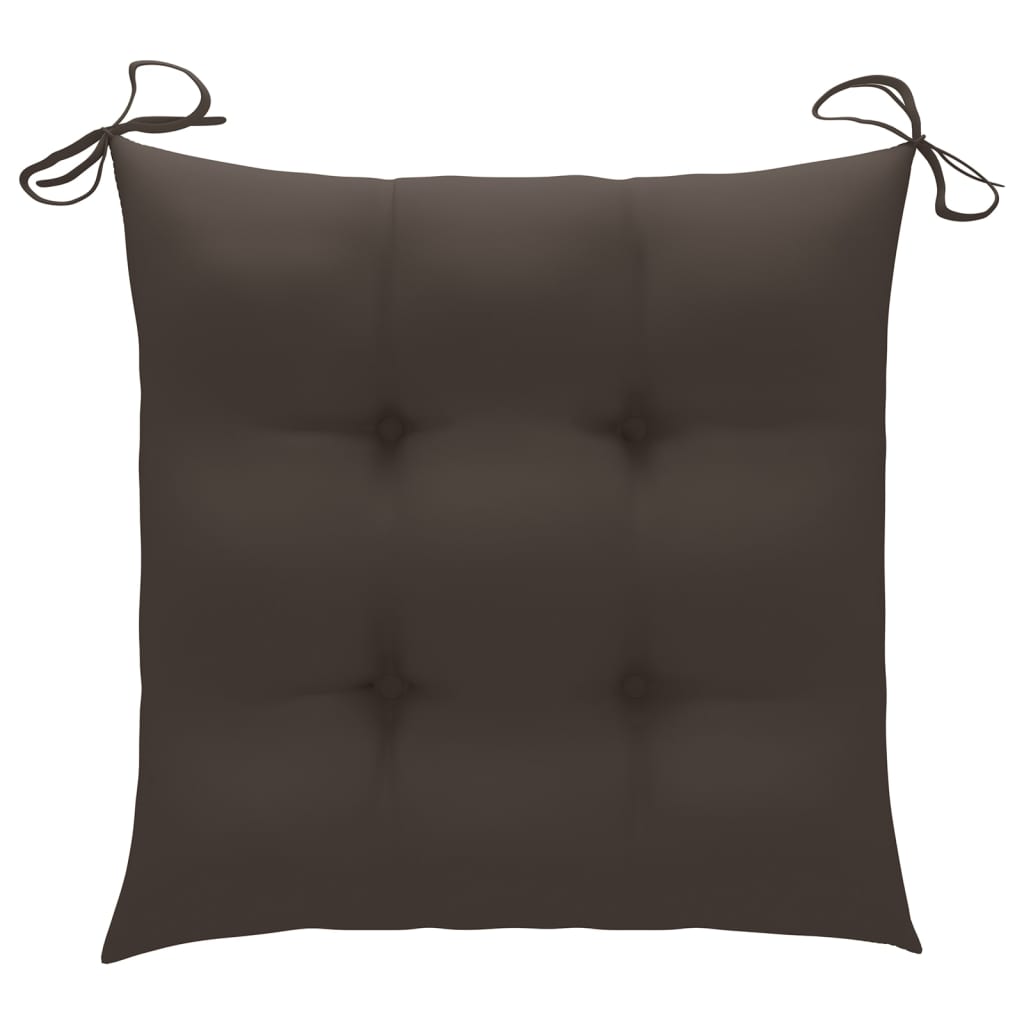 Garden Chairs with Taupe Cushions 8 pcs Solid Teak Wood