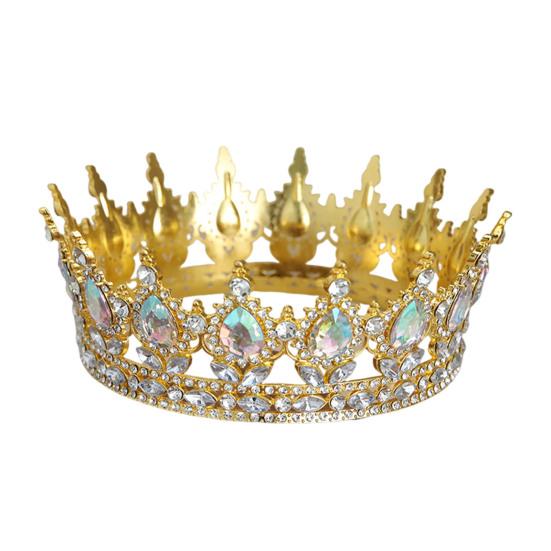 Women Crown Tiara Shiny Rhinestones Inlaid Queen Bridesmaids Crown Accessory for Wedding Halloween Birthday
