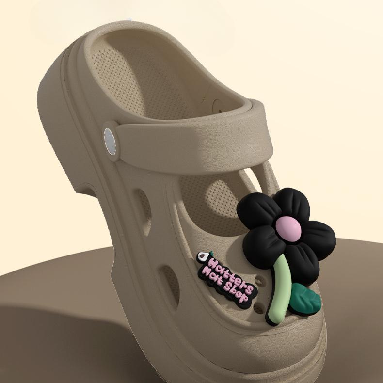 Baotou Cave Shoes сандалии на платформе женские милые мультяшные летние увеличивающие наружную одежду нескользящие женские тапочки