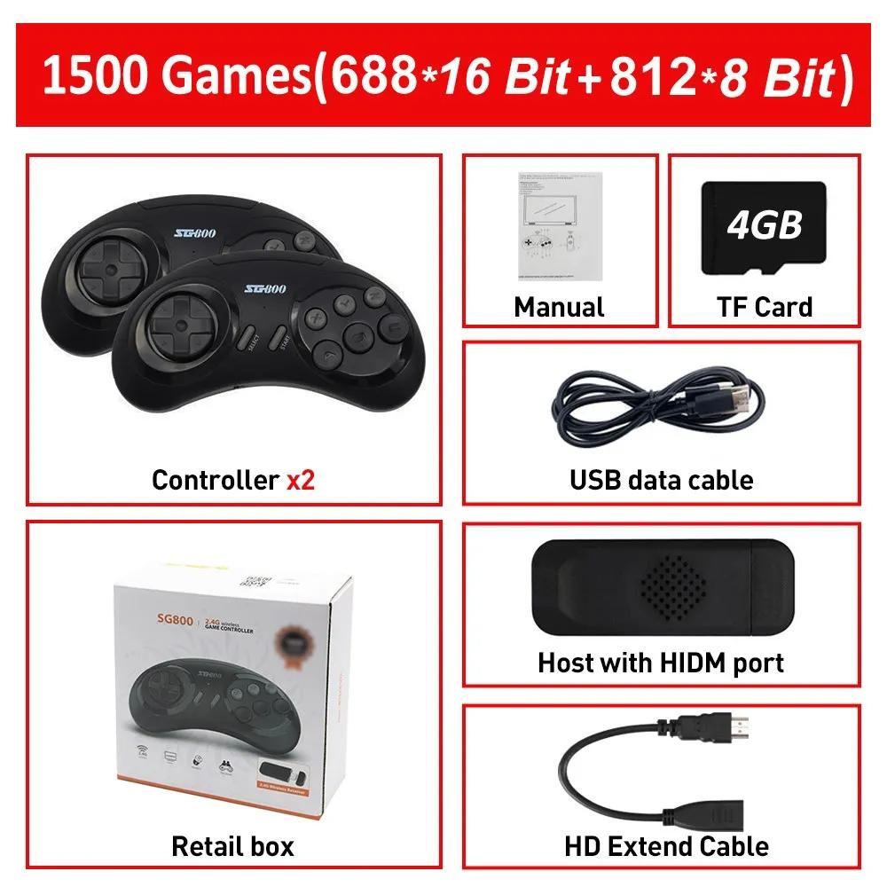 16-битная игровая консоль MD для SEGA Genesis SG800 Game Stick, беспроводной контроллер, встроенный в 4600+ игр, игровой проигрыватель HDMI