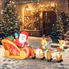 7.9ft Christmas Inflatable Santa on Sleigh with Two Reindeer, Outdoor Christmas Blow Up Decoration with Built-in LED Lights for Garden