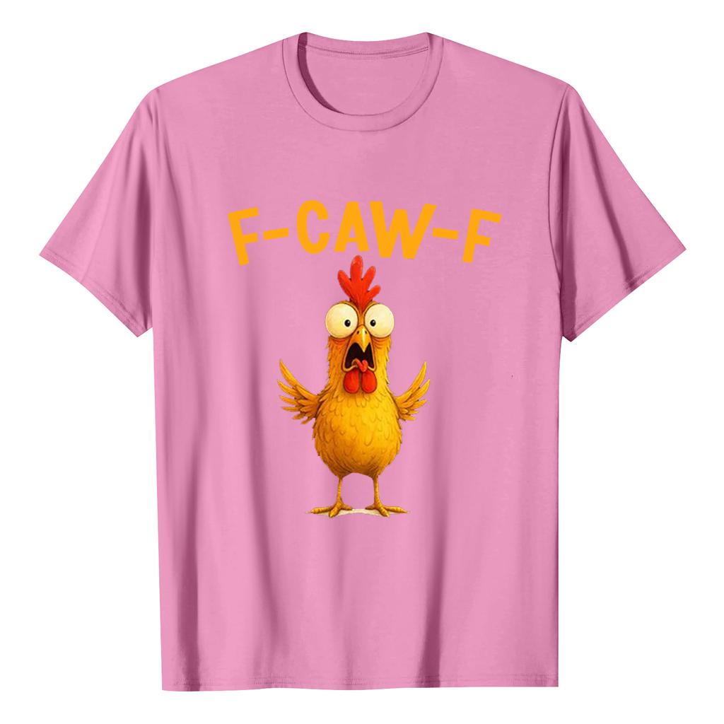 F-CAW-F Women's Casual Letter Print Short-sleeved Top T-shirt