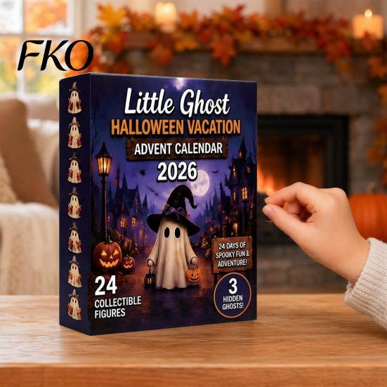 Festive Halloween Decor Advent Calendar, 24 Days Ghost Countdown Calendar with Gift Collectible Figures, Holiday Gifts for Kids Boys Girls Toddlers