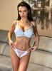 Women's Satin Push-Up Bra with Tulle and Pads White Women's Satin Push-Up Bra with Tulle and Pads White