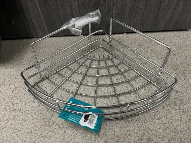 Corner bathroom shelf for shower, chrome, 1 level