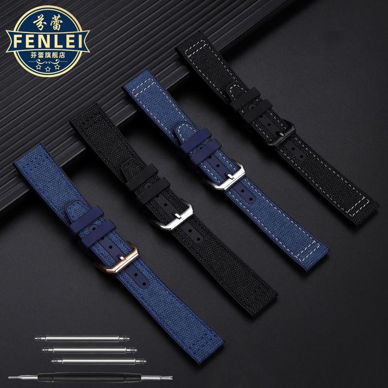 Нейлоновый резиновый ремешок для часов Для IWC Pilot Spade A Mark 18 Portuguese Blue Band Складная застежка Холщовая мужская часовая цепочка 20 мм Браслет