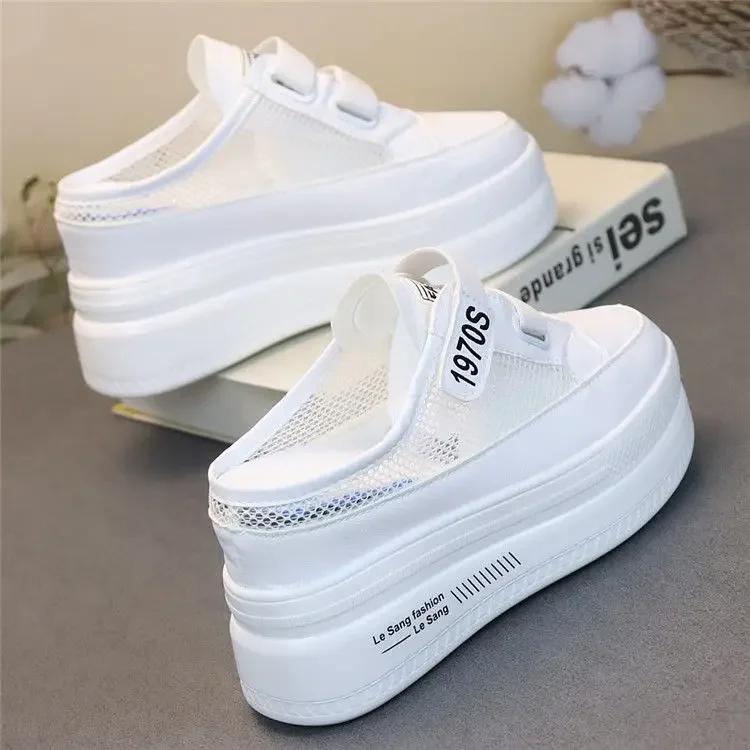 Модные современные тапочки женские супервысокие каблуки ленивый человек полушлепки увеличение тонкий 10 см носить женские тапочки женские роскошные сандалии