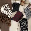 Spotted Leopard Print Women Socks Cotton Terry Tube Thickened Warm Socks Cotton Korean Japanese Style