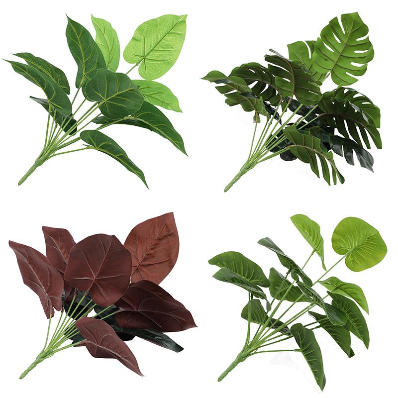 Моделирование растений Орнамент в горшке Искусственная черепаха Лист Зеленая ветка дерева Растения