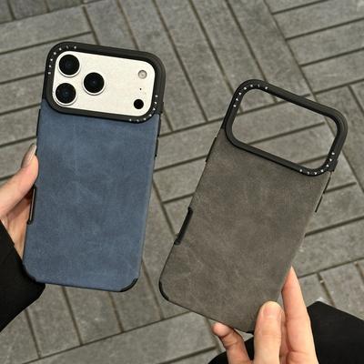 Силиконовый чехол из мягкой замшевой кожи для iPhone 13 14 15 16 17 Pro Max Защита камеры Утолщенный бампер Ударопрочный чехол