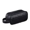 Portable Multi Pocket Men Leather Wash Bag Handheld Zipper Cosmetic Storage Bag Large Capacity Waterproof Makeup Pouch Male