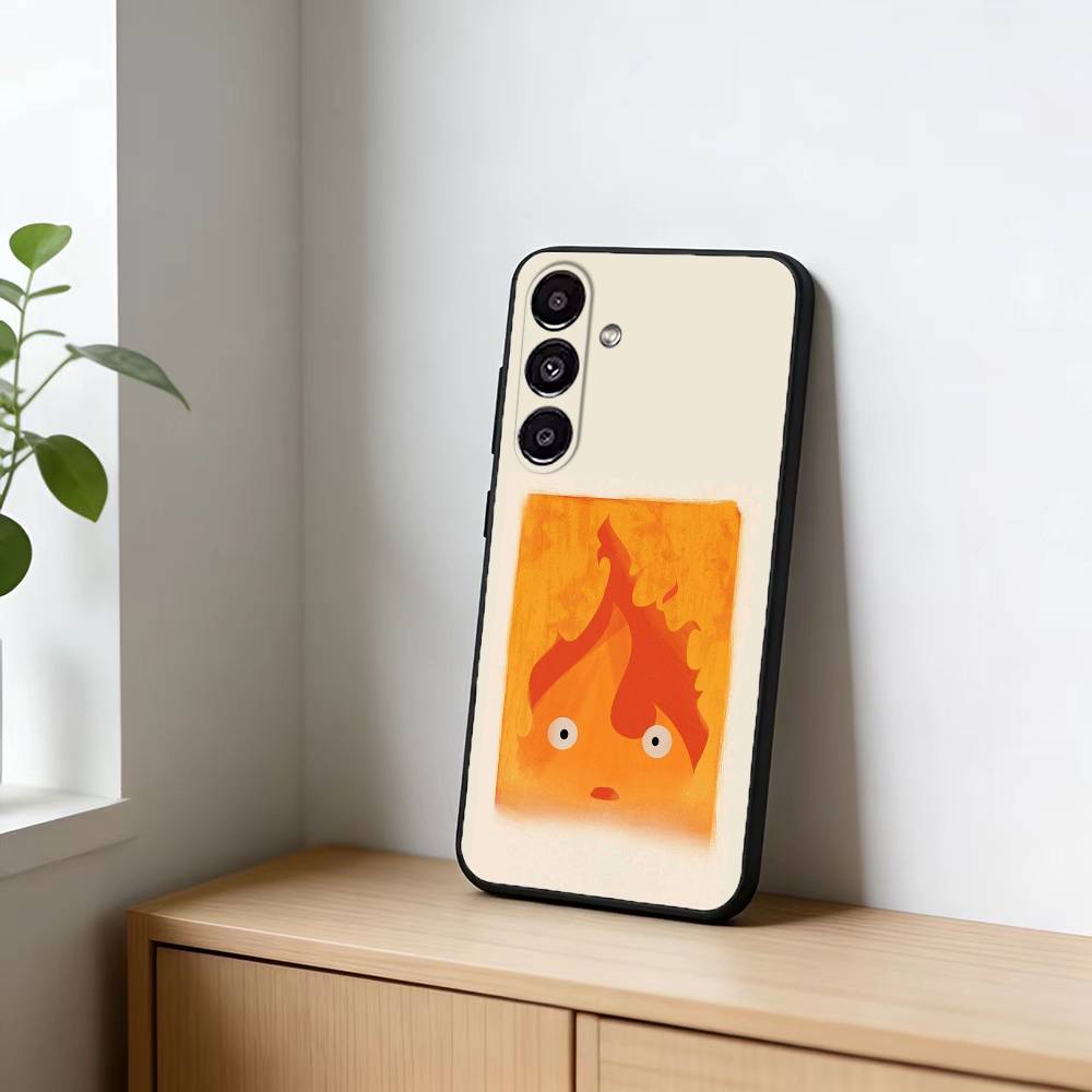 Аниме C-Calcifer-ES Милый чехол для телефона Samsung Galaxy A91,80,73,72 ,71,53,52,32 ,31,22,21s,20, Мягкий черный чехол