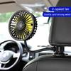 Car Cooling Fan 360 Adjustable Dual Head Car Fan Low Noise Automotive Electric Fan Type C Charge for Dashboard RV Truck