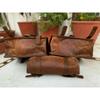 Leather Motorcycle Saddle Bag Pouch Side Bags Panniers Tool Luggage Brown Combo