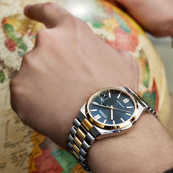 Citizen Унисекс NJ0154-80H ( Часы CITIZEN COLLECTION Механические) Круглые часы серебряные аналоговые