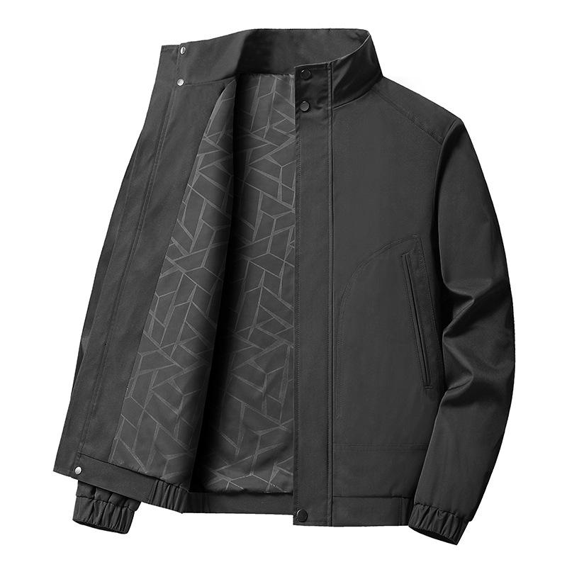 Jacket Men's Spring Jacket Men's Spring and Autumn Large Size Versatile Loose Stand-Up Jacket Men's