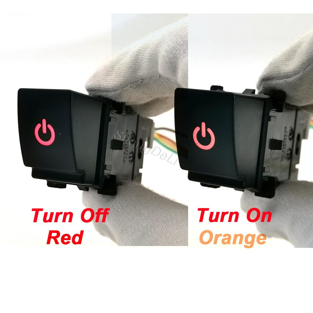 1 PC Car Small Bevel Turn on Orange / Turn Off Red LED Front Rear Fog Switch Button with Wire for Subaru Forester (SK) 2019-2024