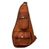 Винтажная козья коричневая кожаная сумка-портфель через плечо коричневый рюкзак для мужчин и женщин