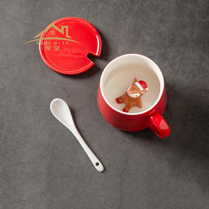 Creative Personality Christmas Three-dimensional Doll Ceramic Water Cup Coffee Cup Milk Cup