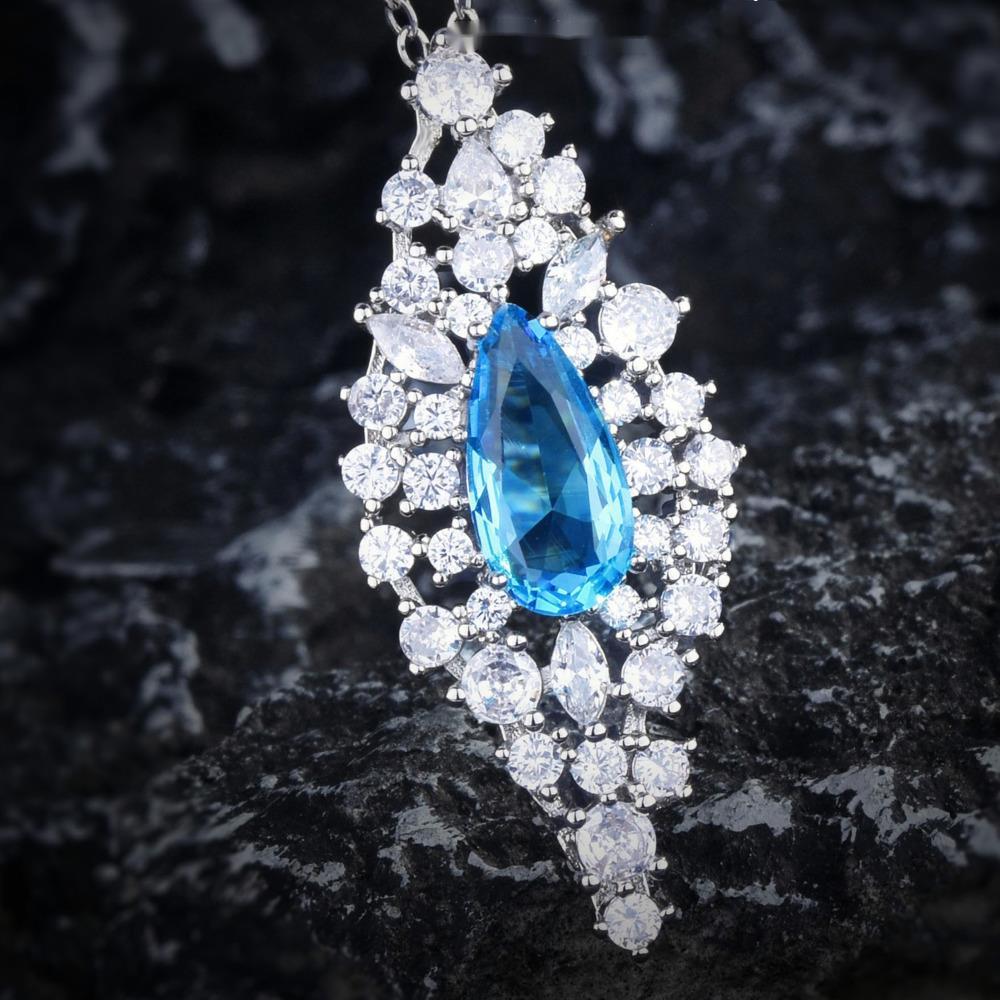 BELLA BOX Роскошная имитация рубинового топаза цвета морской волны с подвеской в виде капли, подходящей для повседневной женской вечеринки, модные ювелирные изделия