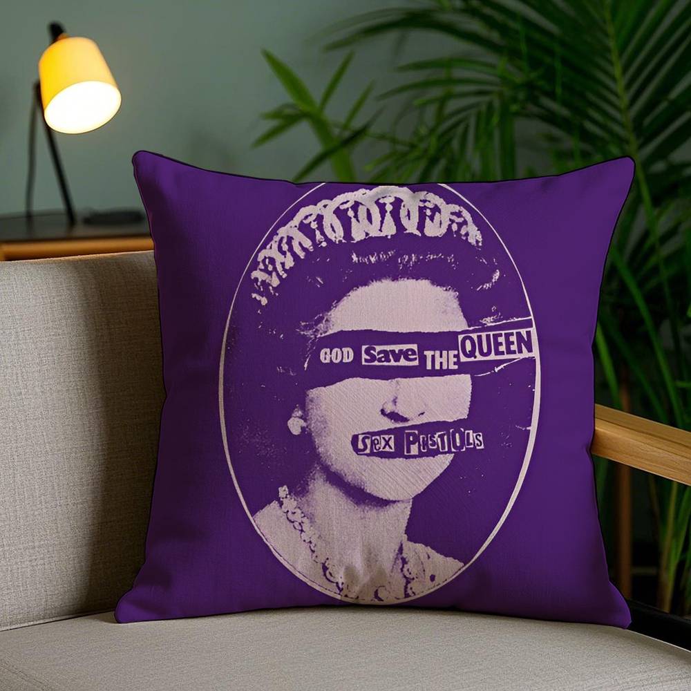 Luxurious Design Save The Queen-A Pillow Case Anti-dustmite Pillowcase Invisible zipper silky short plush Sofa cushion cover