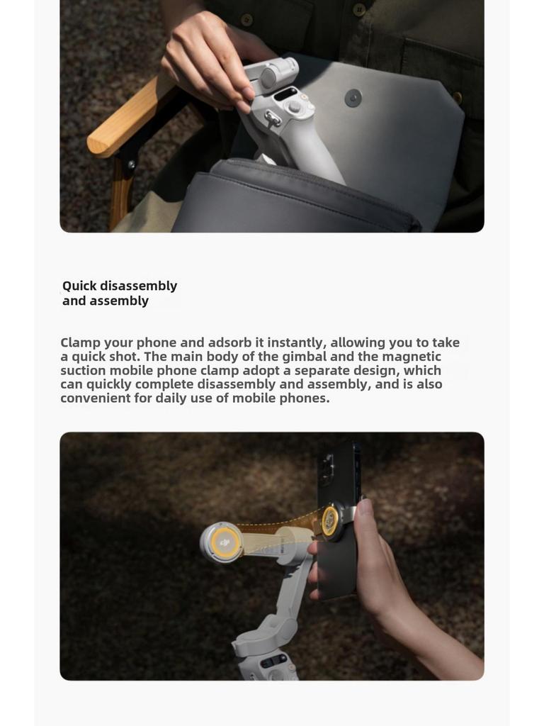 Ручной стабилизатор DJI Osmo Mobile SE: Портативный складной стабилизатор для селфи с защитой от сотрясений