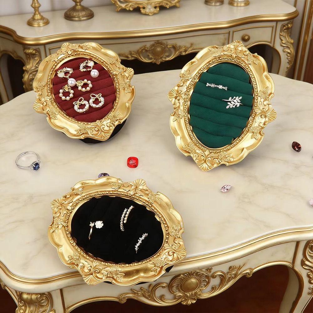 Photo Frame Ring Display Stand European-style Jewelry Storage Tray Organizer Rack