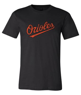 Baltimore Orioles Text Logo Distressed Vintage Logo T-Shirt 6 Sizes S-6XL!!