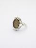 Ound Agate Gemstone Silver Ring