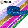 2/5/10Meters Meetee 30mm Sequin Lace Ribbon Stretch Fabric Laces Trim for Clothes Elastic Band DIY Sewing Decoration Accessories