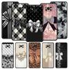Чехол для телефона Xiaomi Poco F7 F6 F5 F4 F3 X7 X6 X5 X4 X3 NFC M4 C51 C55 GT Мягкий ТПУ Чехол Capas Черный Бант Искусственный Жемчуг Расписной