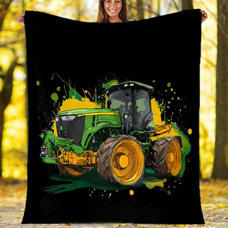 Truck Theme Printed Blanket - Perfect for Couch, Bed, Travel & Outdoor Use | Machine Washable, Cozy & Durable.