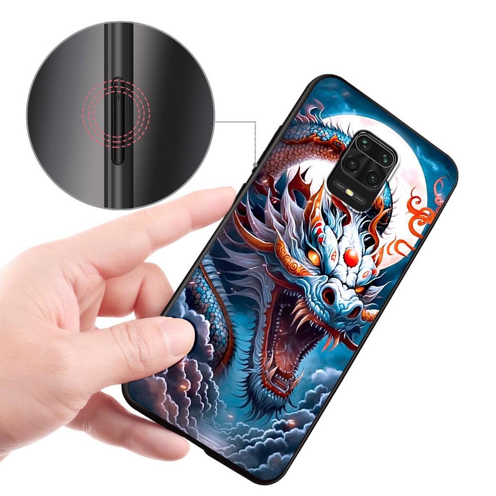 Мультяшный Чехол-Дракон для Xiaomi Redmi 10 10C 9C 9A 9i 9 Prime 9T 12 12C 10A K40 Pro Черный Мягкий ТПУ Чехол-Сумка для Мобильного Телефона