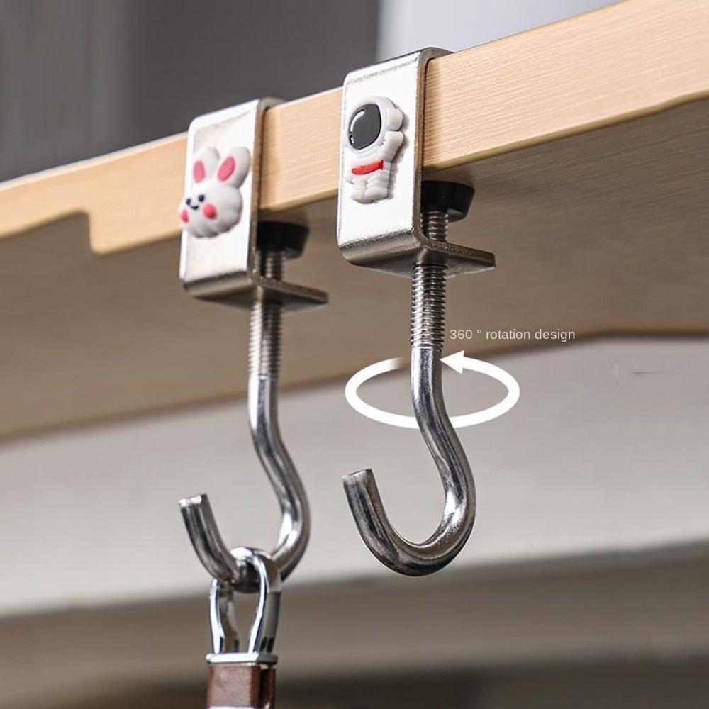 Rotatable Schoolbag Hook Adjustable Backpack Hanger New Table Edge Storage Hook Office