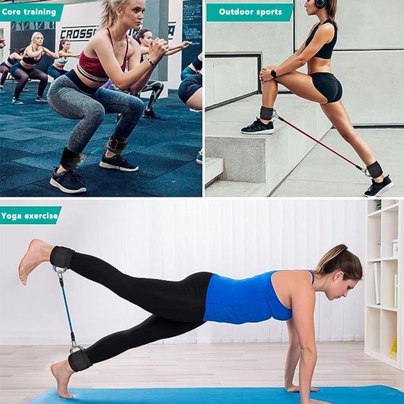 Tpe Resistance Bands Ankle Straps Fitness Set D-Ring Support Ankle Cuffs Yoga Gym Equipment Guard Leg Strength Safety Extensions
