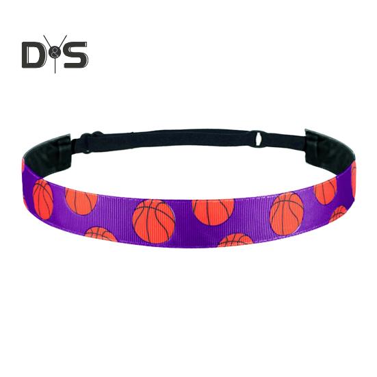 Спортивная повязка на голову для девочек, эластичная повязка на голову с рисунком баскетбола для футбола, бега, спортивные аксессуары