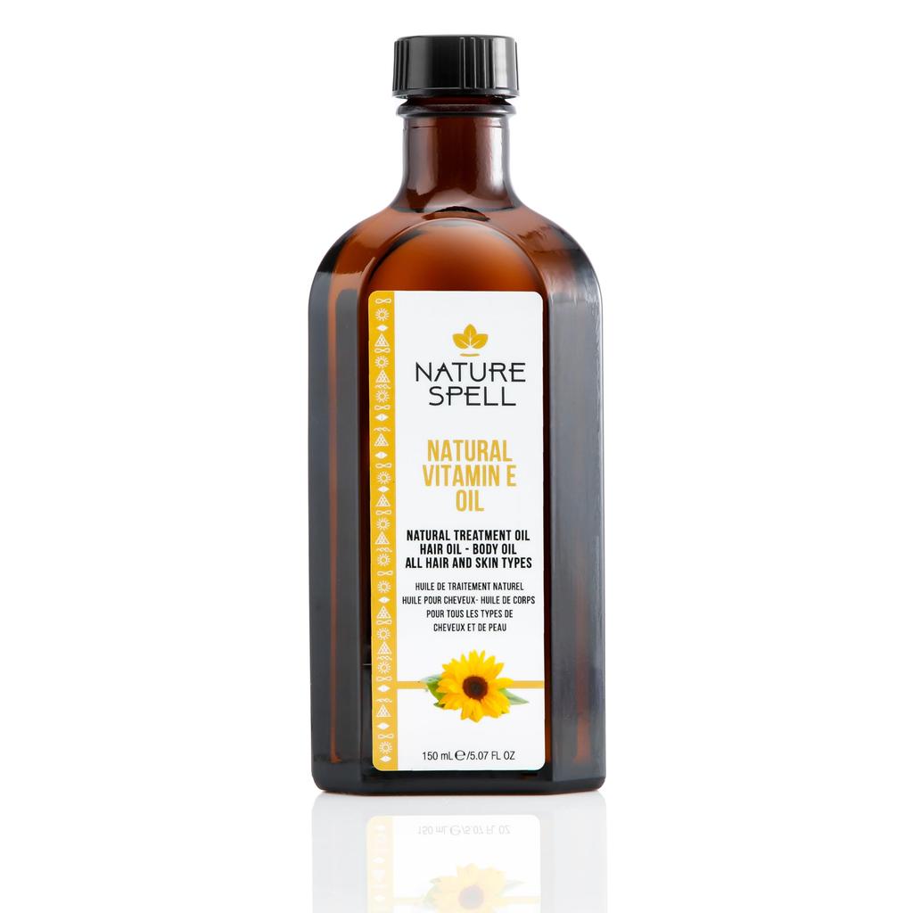 Nature Spell Vitamin E Oil for Hair Growth, Pre-Diluted Oil to Prevent Breakage & Restore Shine, Nourishes Dry Strands and Soothes Split Ends, Mu
