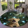 Animalsthatyawn Round Area Rug,Carpet Rug for Living Room Bedroom Sofa Playroom Decor,Non slip Floor Mat