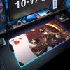Hu tao Игровой коврик для мыши RGB Большой светодиодный коврик Настольный коврик для ПК Светящийся коврик для мыши Большие коврики для клавиатуры Настольный коврик с подсветкой