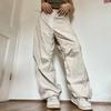 Vintage Street Loose Elastic-Waisted Tight-legged Cargo Jeans For Women