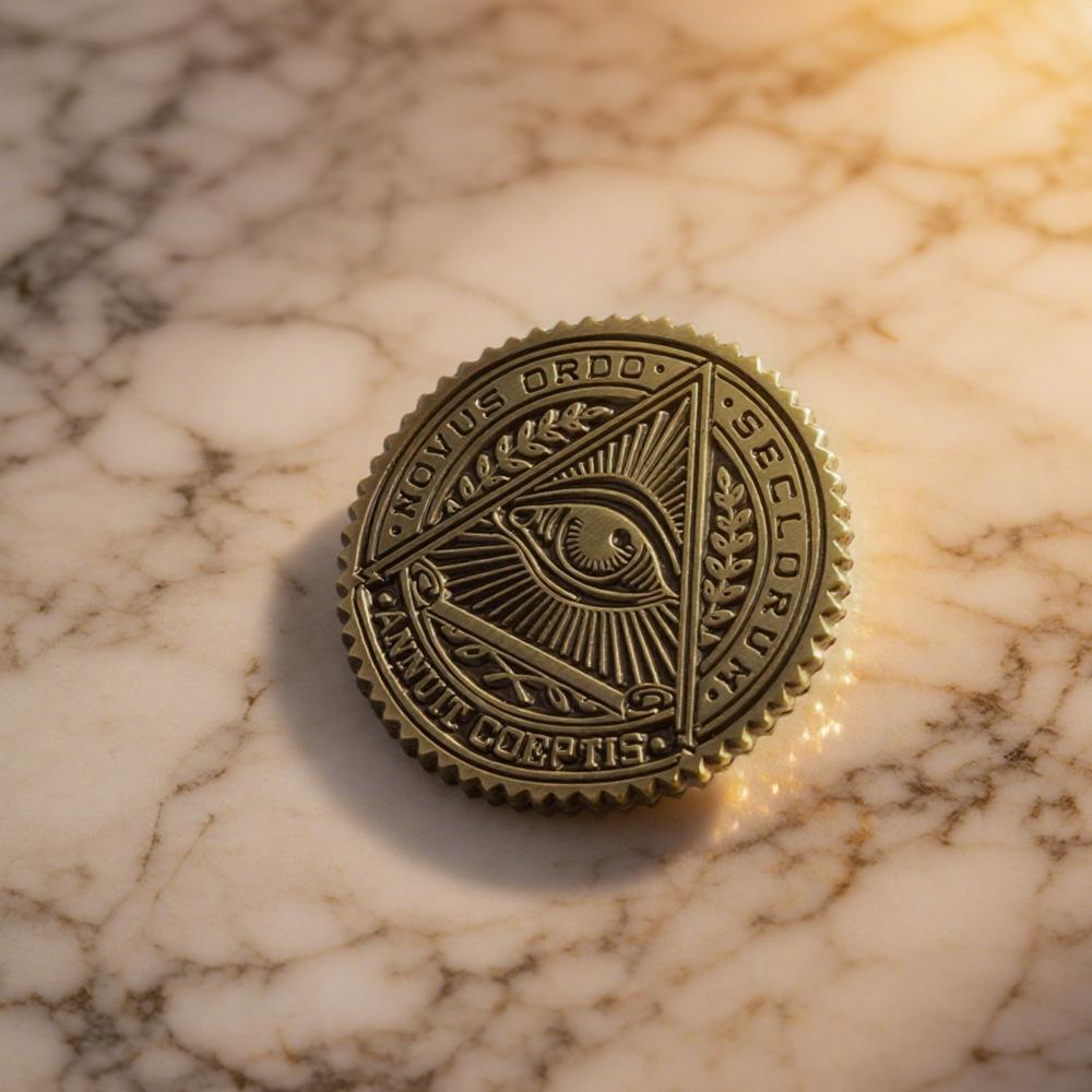 Брошь «Всевидящее око Просвещения»: Винтажный металлический подарок для рюкзака, шляпы или одежды.