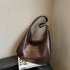 New Retro Underarm Bag Women's Large-capacity Soft Leather Commuter Bag Versatile Fashion Shoulder Bag