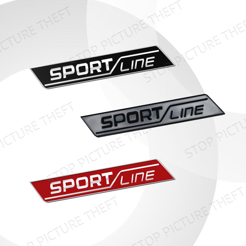 JBIW9 Metal Alloy Sport Line Logo Car Grille Badge Trunk Sticker Decoration Emblem For Skoda Fabia Octavia Citigo Rapid Kodiaq Karoq
