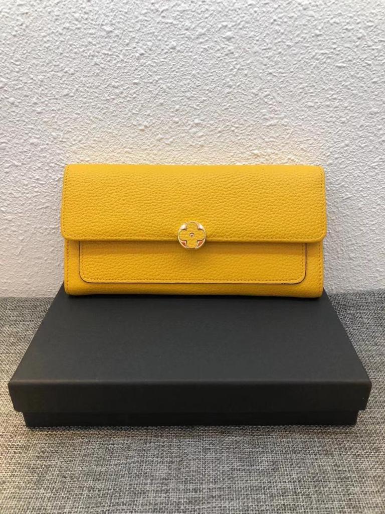 Элегантный женский кошелек-клатч из натуральной кожи с изображением четырехлистного клевера — модный длинный дизайн двойного сложения.