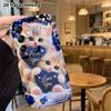 Phone Case: 2D Flat Samsung Galaxy A34 A35 M05 M06 S20 S22 S21 FE Plus 5G Protective Case, Deep Blue Tone with Two Little Cats, Christmas and Hallowee