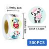 500 Sheets/Roll Panda Roll Roll Sticker Decorative Hand Account Cartoon Cute Sticker Sealing Sticker