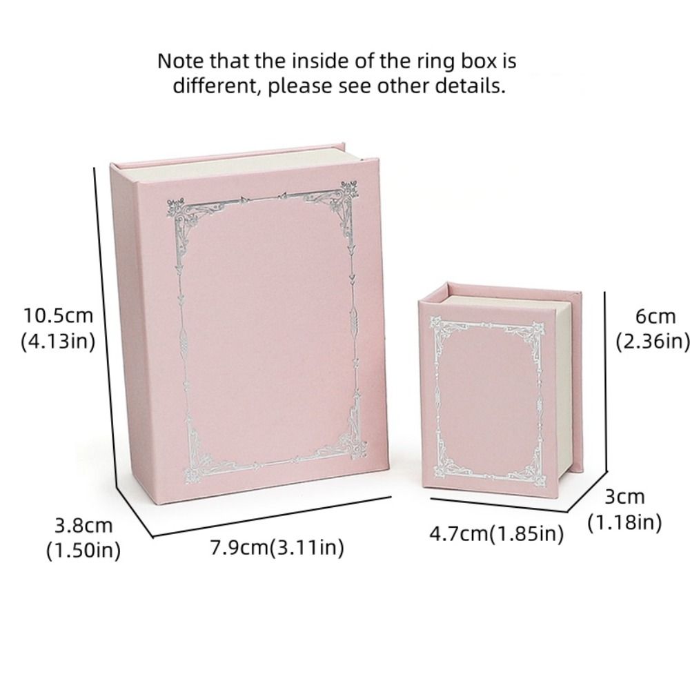 Magnetic Closure Book Shaped Jewelry Box Flip Cover Rings Earrings Organizer  Surprise Gift