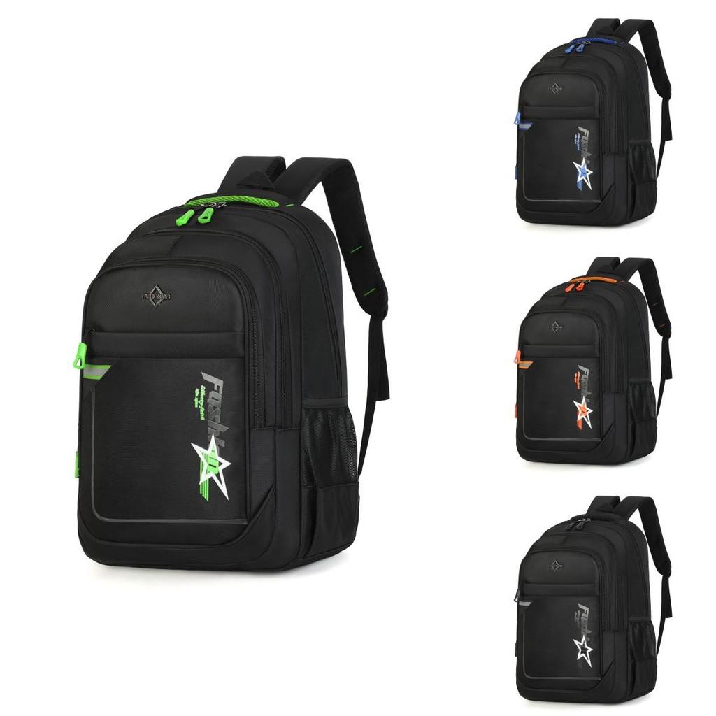 Unisex Casual Travel Backpack With Stripe Pattern For School And Commute