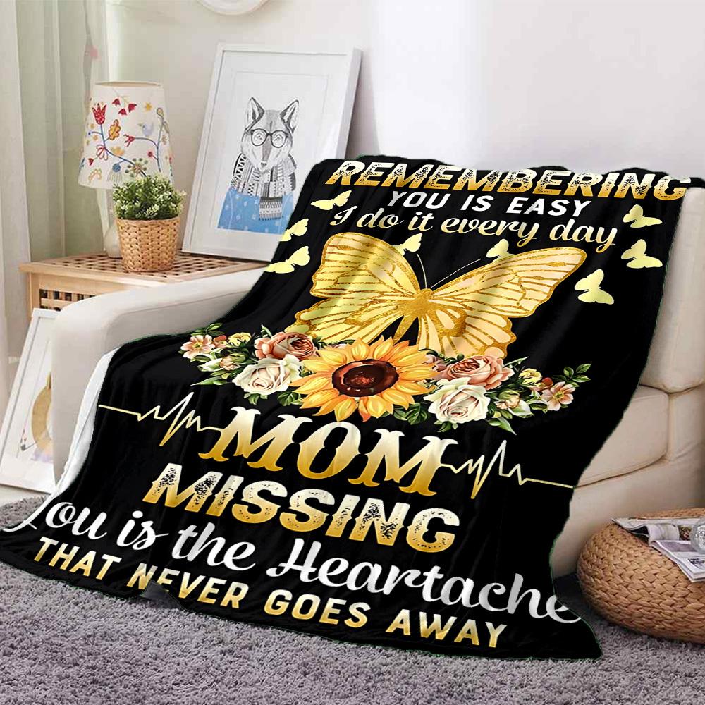 1pc Mom Loved One Tribute Art Print Blanket - Perfect Gift for Birthdays, Christmas & Halloween- Soft, Warm & Versatile yy250909163