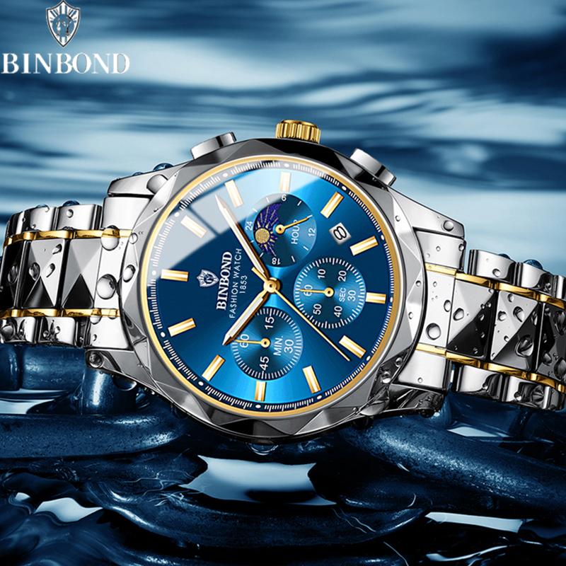 Luxury Quartz Men Watch Date Waterproof Chronograph Luminous Stainless Steel Wristwatch Fashion Business Man Watches